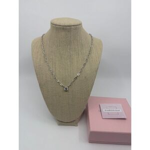 Diamonique NEW Cubic Zirconia Sterling Silver 19" Adjustable Chain Necklace